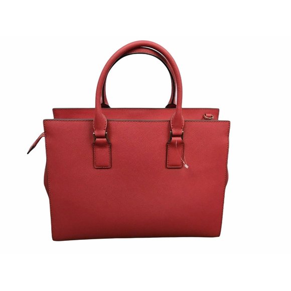 New NWT Kate Spade Red Leather Handbag Cameron Chili w/ Strap 13x10" - Picture 9 of 12